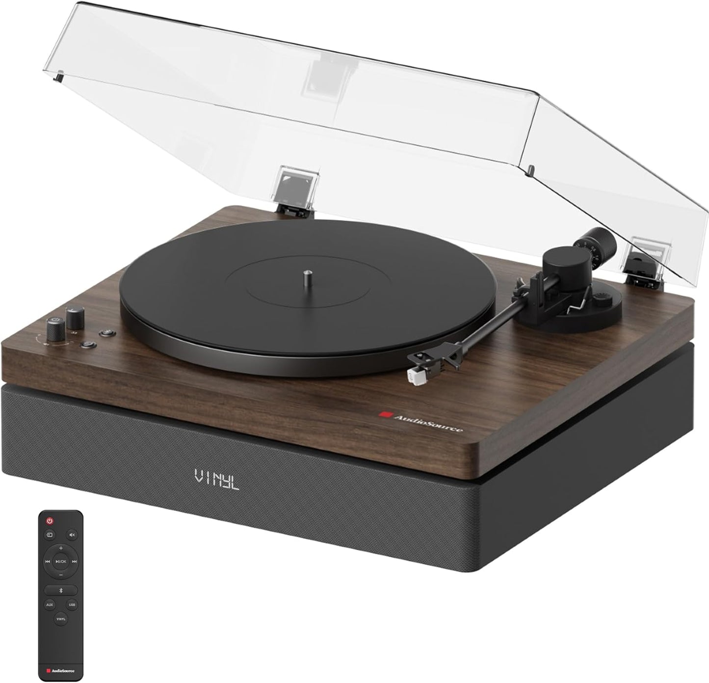 Audiosource | AudioSource Record Player, All-in-one Turntable with 2.1 Channel Built-in Speaker - Turntables