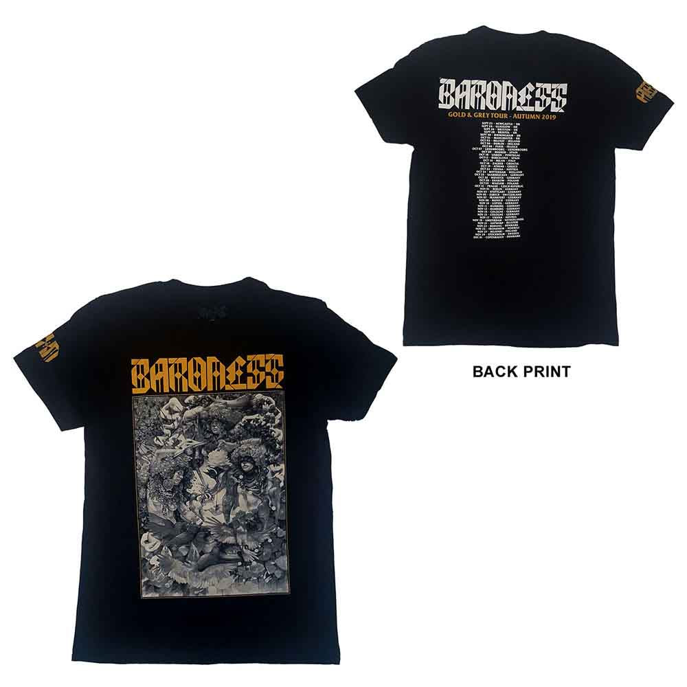 Baroness | Gold & Grey Date back - T-Shirt Black