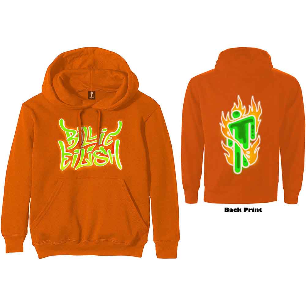 Billie Eilish | Airbrush Flames Blohsh - Sweatshirt Orange