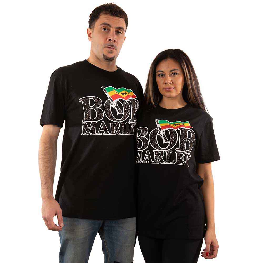 Bob Marley | Flag Logo - T-Shirt Black