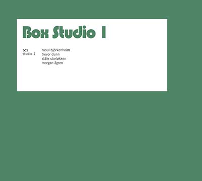 BOX | Studio 1 - CD