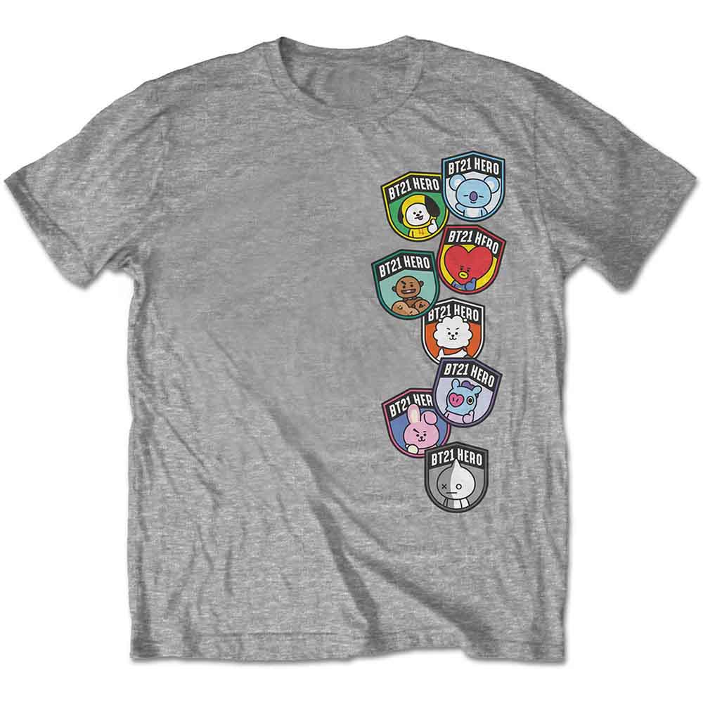 BT21 | Badges - T-Shirt Grey