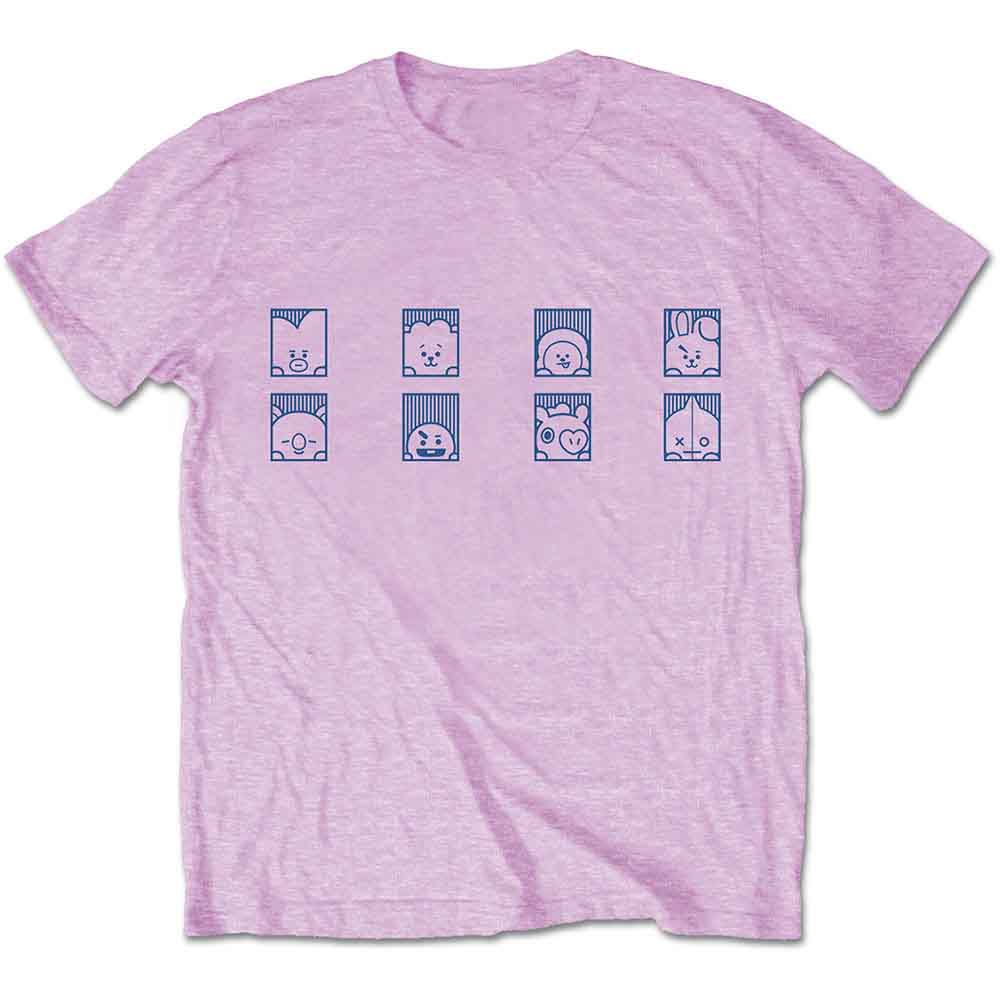 BT21 | Group Squares - T-Shirt Pink
