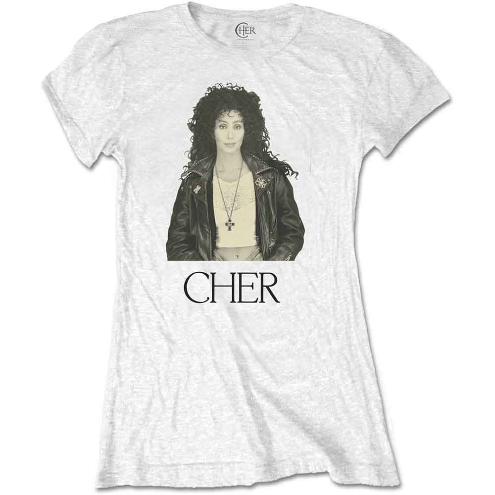 Cher | Leather Jacket - T-Shirt White
