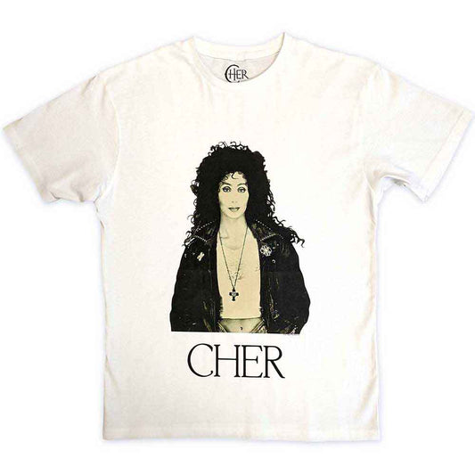 Cher | Leather Jacket - T-Shirt White