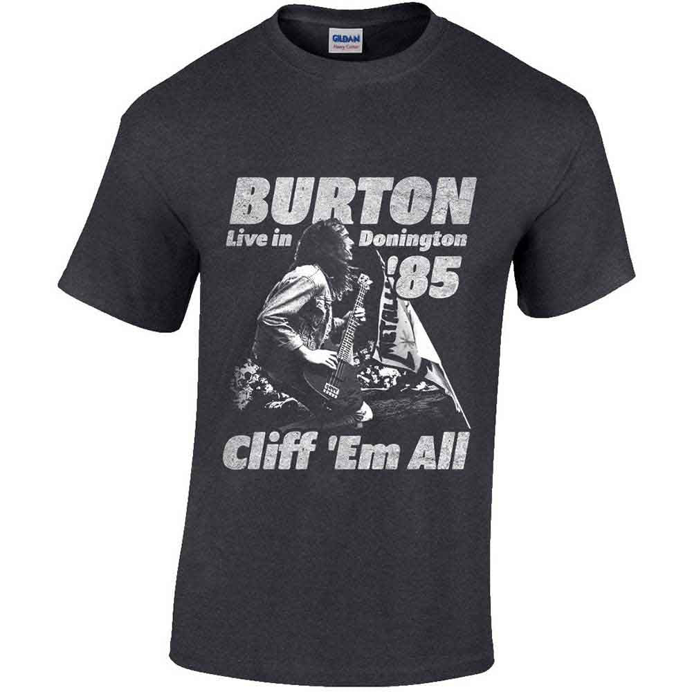 Cliff Burton | Flag Retro - T-Shirt Grey