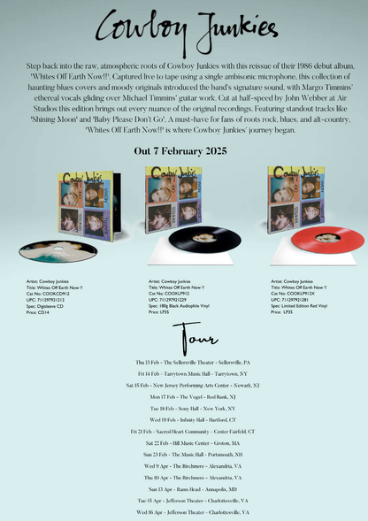 Cowboy Junkies | Whites Off Earth Now (Red Colored Vinyl, Limited Edition) - Vinyl