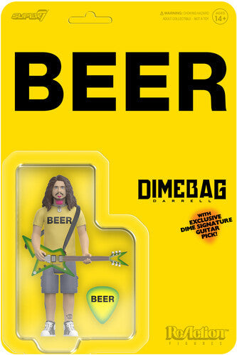 DIMEBAG DARRELL | Dimebag Darrell - ReAction Figures Wv2- Dimebag Darrell (BEER Shirt) (Action Figure, Collectible) - Action Figure