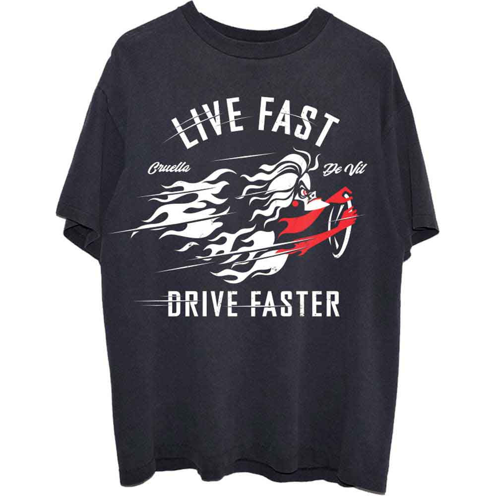 Disney | 101 Dalmatians Cruella Live Faster - T-Shirt Black