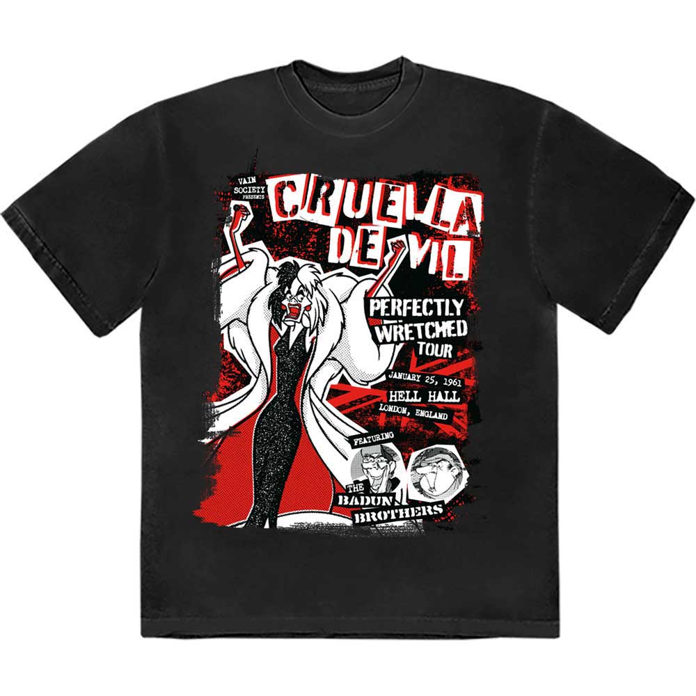 Disney | 101 Dalmatians Cruella Tour - T-Shirt Black