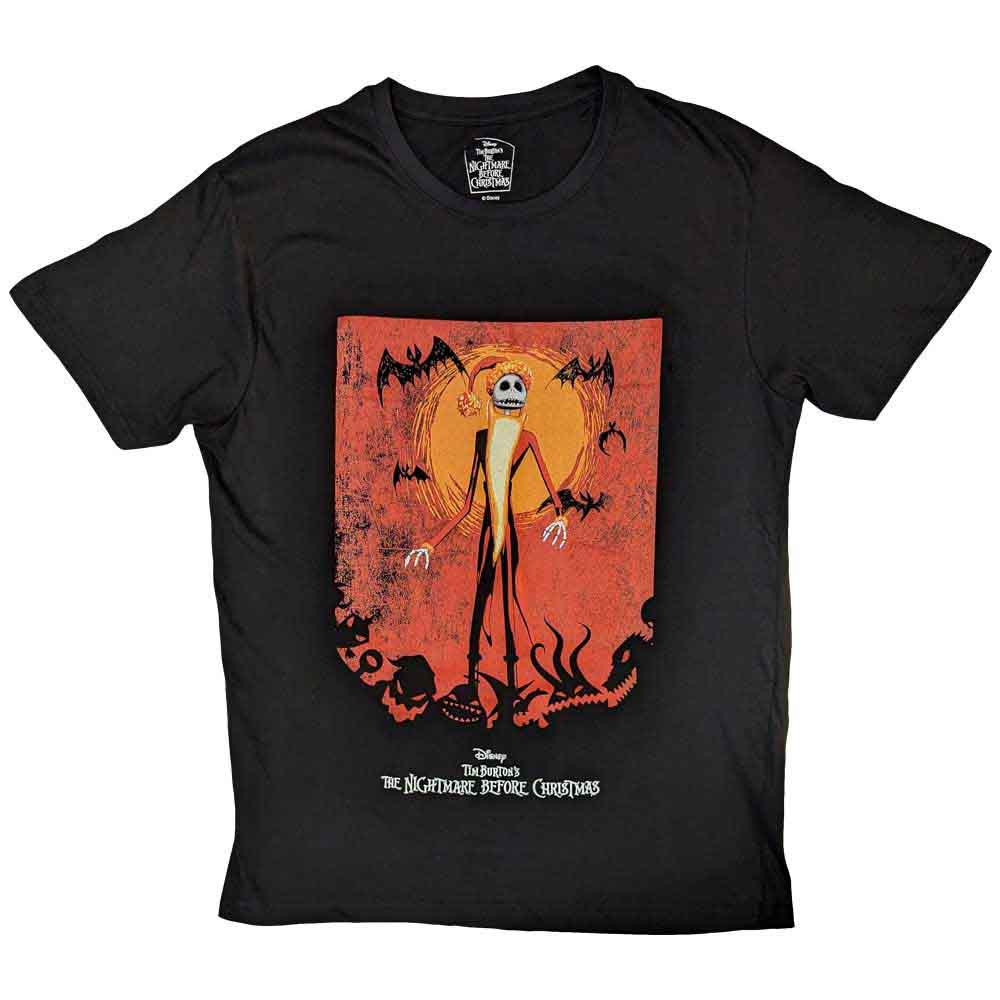 Disney | The Nightmare Before Christmas Jack Orange Sun & Logo - T-Shirt Black