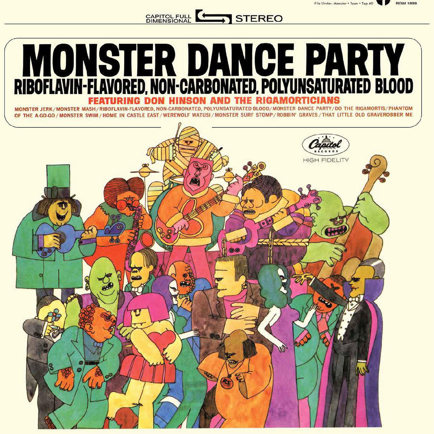 Don And The Rigamorticians Hinson | Monster Dance Party (Orange & Black Pumpkin Splatter Vinyl) - Vinyl