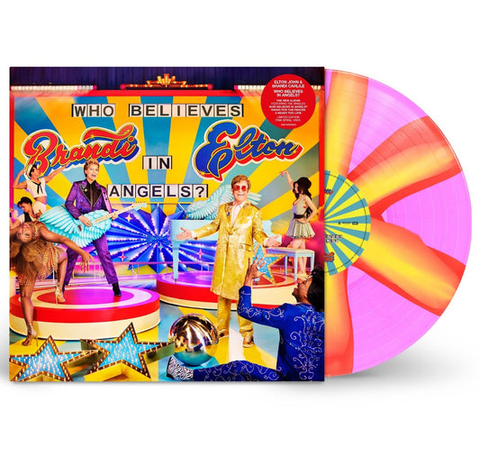Elton John & Brandi Carlile | Who Believes In Angels? (Indie Exclusive, Limited Edition, Pink & Orange Spiral Colored Vinyl) - Vinyl