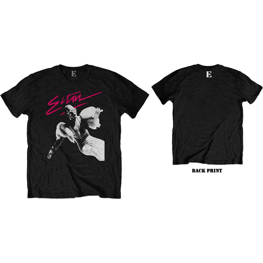 Elton John | Pink Brush - T-Shirt Black