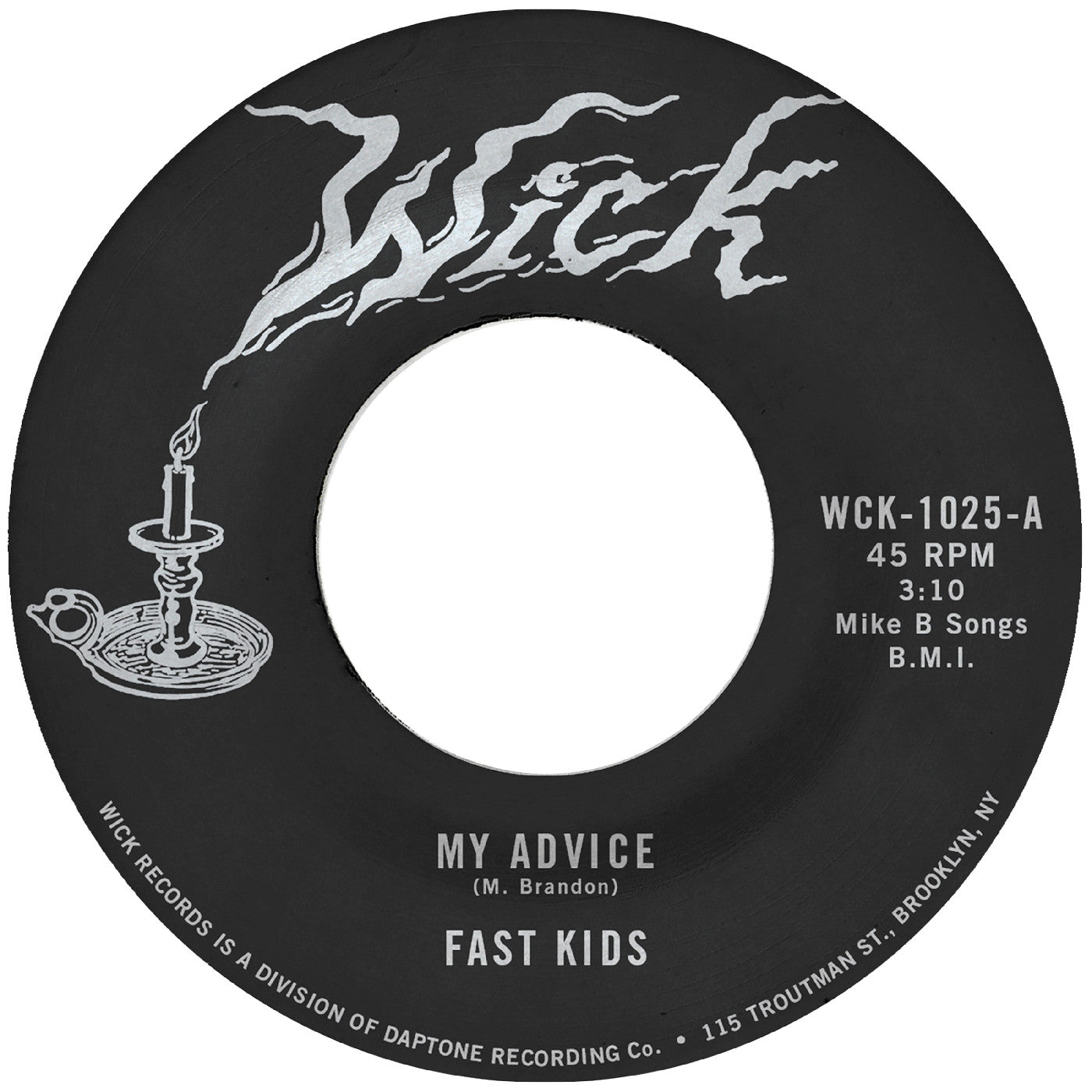 Fast Kids | My Advice B/W Out Of State Plates - Vinyl