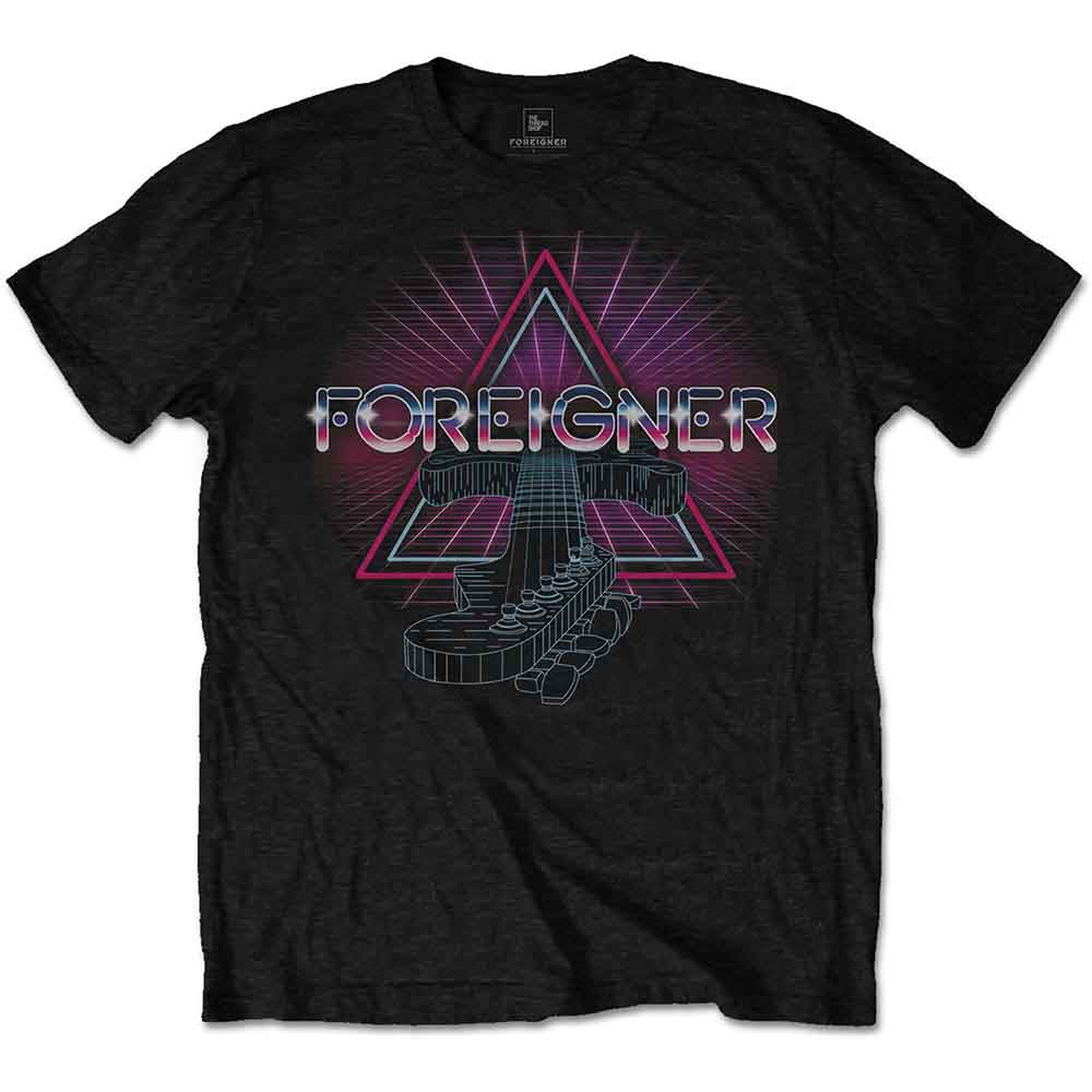 Foreigner | Neon Guitar - T-Shirt Black