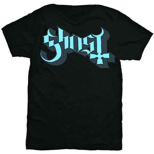 Ghost | Blue/Grey Keyline Logo - T-Shirt Black