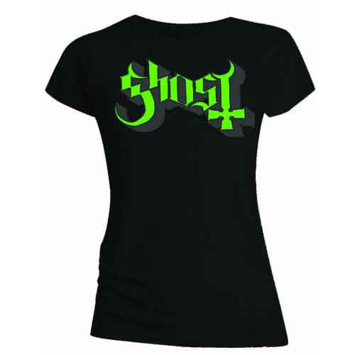 Ghost | Green/Grey Keyline Logo - T-Shirt Black