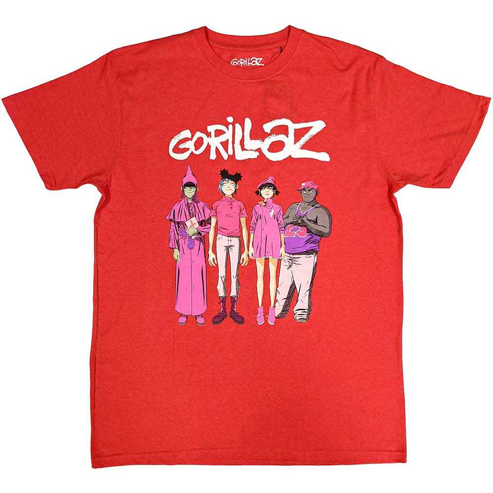 Gorillaz | Cracker Island Standing Group - T-Shirt Red