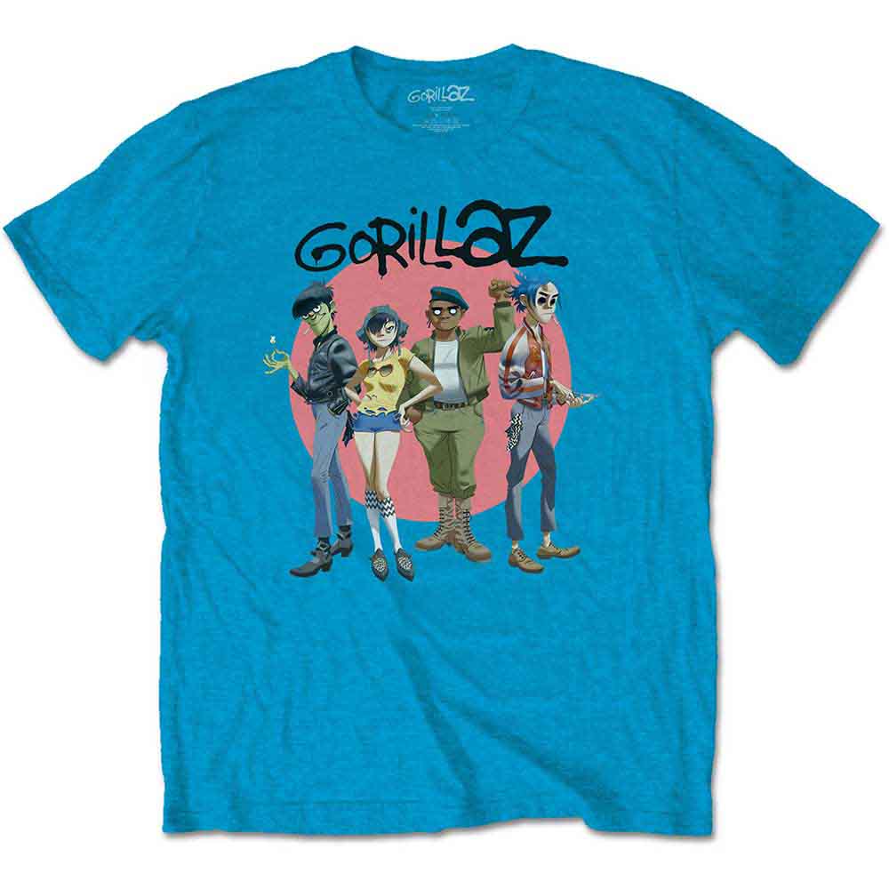 Gorillaz | Group Circle Rise - T-Shirt Blue