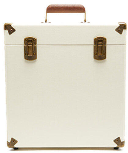 GPO | GPO Retro SWB18CT 12" Vinyl Record Case 35 Cnt Capacity Removable Lid - Cream / Tan - Turntable Accessories