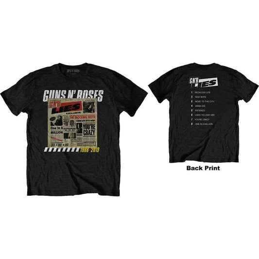 Guns N' Roses | Lies Track List - T-Shirt Black