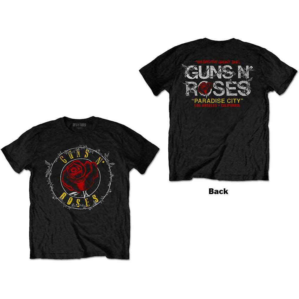 Guns N' Roses | Rose Circle Paradise City - T-Shirt Black