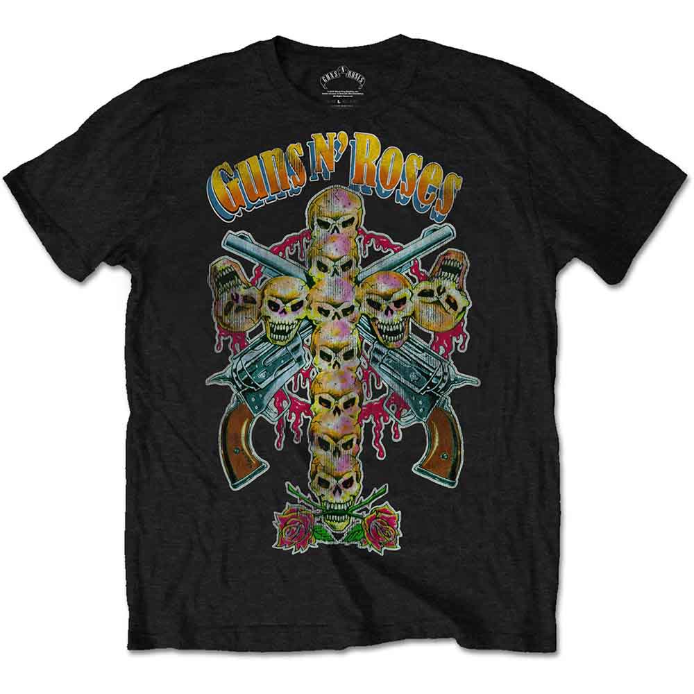 Guns N' Roses | Skull Cross 80s - T-Shirt Black