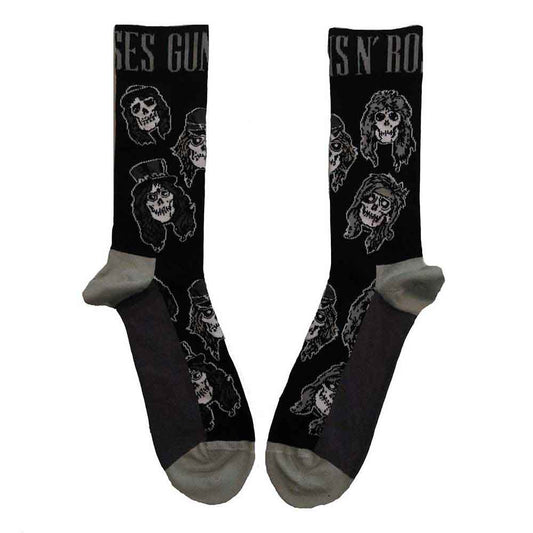 Guns N' Roses | Skulls Band Monochrome - Socks Black