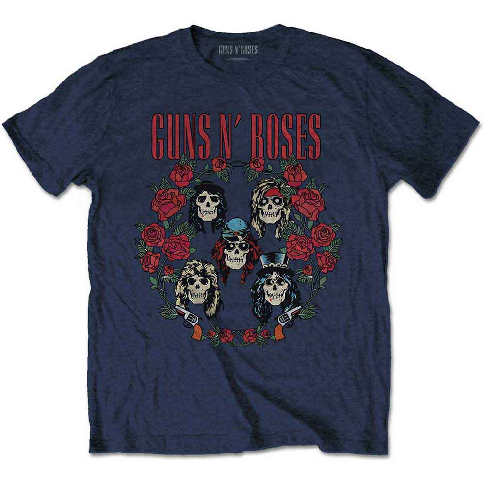 Guns N' Roses | Skulls Wreath - T-Shirt Blue