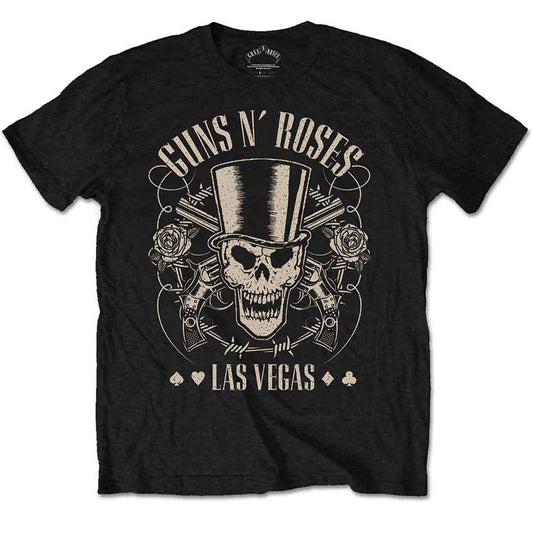 Guns N' Roses | Top Hat, Skull & Pistols Las Vegas - T-Shirt Black