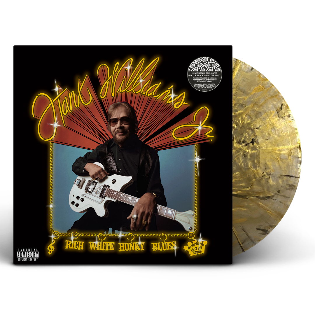 Hank Williams Jr. | Rich White Honky Blues [Explicit Content] (Colored Vinyl, Gold & Black Splatter, Indie Exclusive) - Vinyl