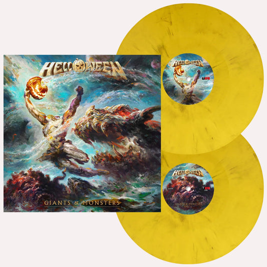 Helloween | Giants & Monsters (Indie Exclusive) (Yellow Marble Vinyl) (Pumpkin Etching & Booklet) [2LP] - Vinyl