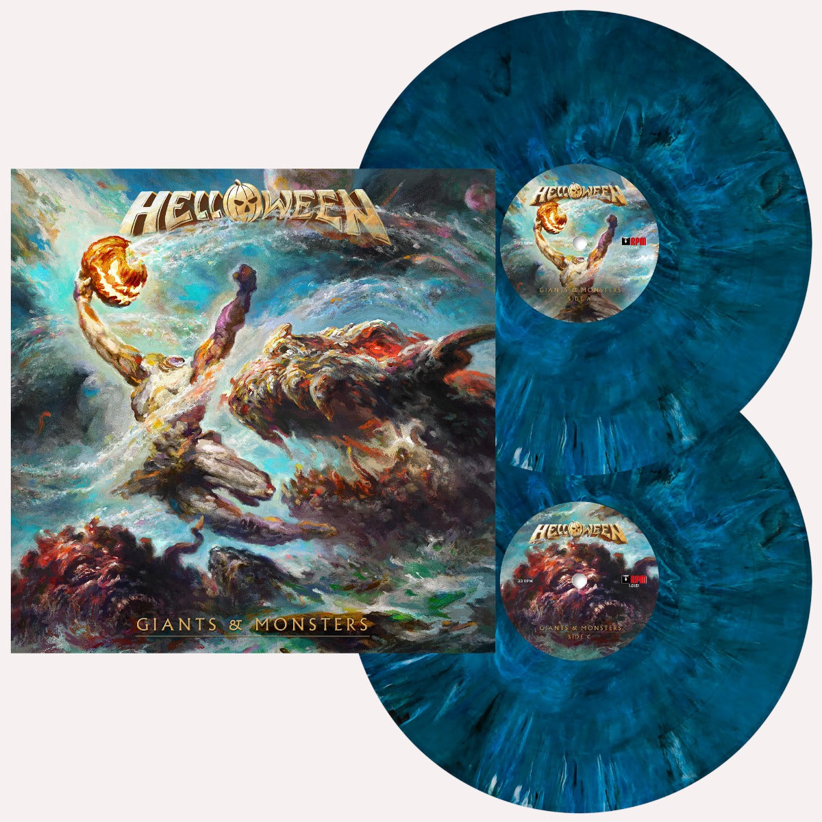 Helloween | Giants & Monsters (Ocean Blue Marbled Vinyl) (Pumpkin Etching & Booklet) [2LP] - Vinyl