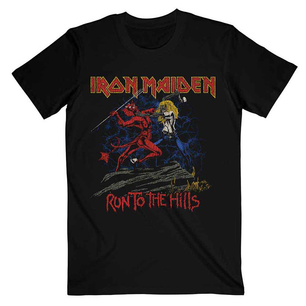Iron Maiden | Number Of The Beast Run To The Hills Distress - T-Shirt Black