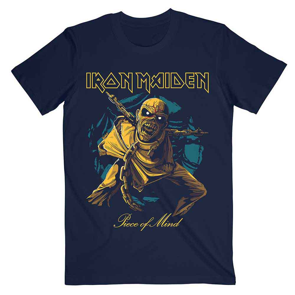 Iron Maiden | Piece of Mind Gold Eddie - T-Shirt Blue