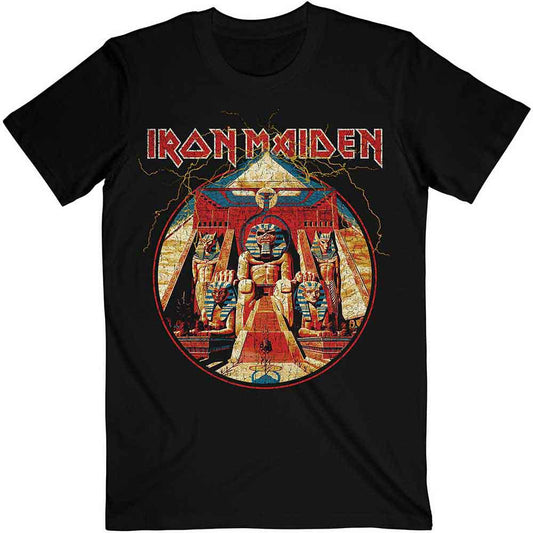 Iron Maiden | Powerslave Lightning Circle - T-Shirt Black
