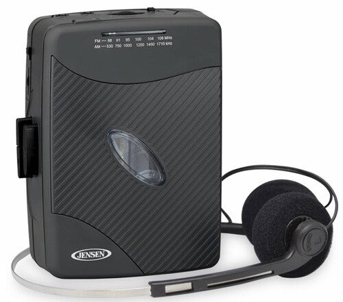 Jensen | Jensen SCR-75-HP Classic Personal Cassette Player with AM FM Radio (Black) - Cassette Player