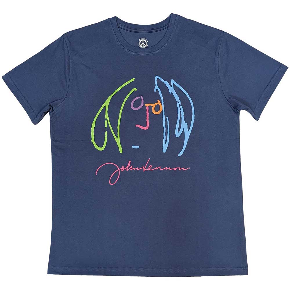 John Lennon | Self Portrait Full Colour - T-Shirt Blue
