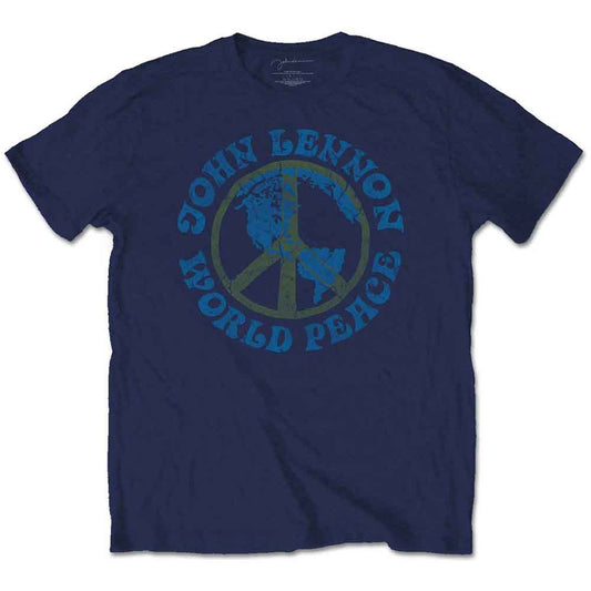 John Lennon | World Peace - T-Shirt Blue
