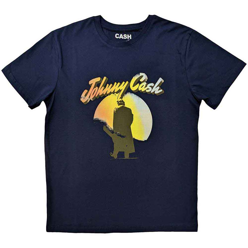 Johnny Cash | Walking Guitar - T-Shirt Blue