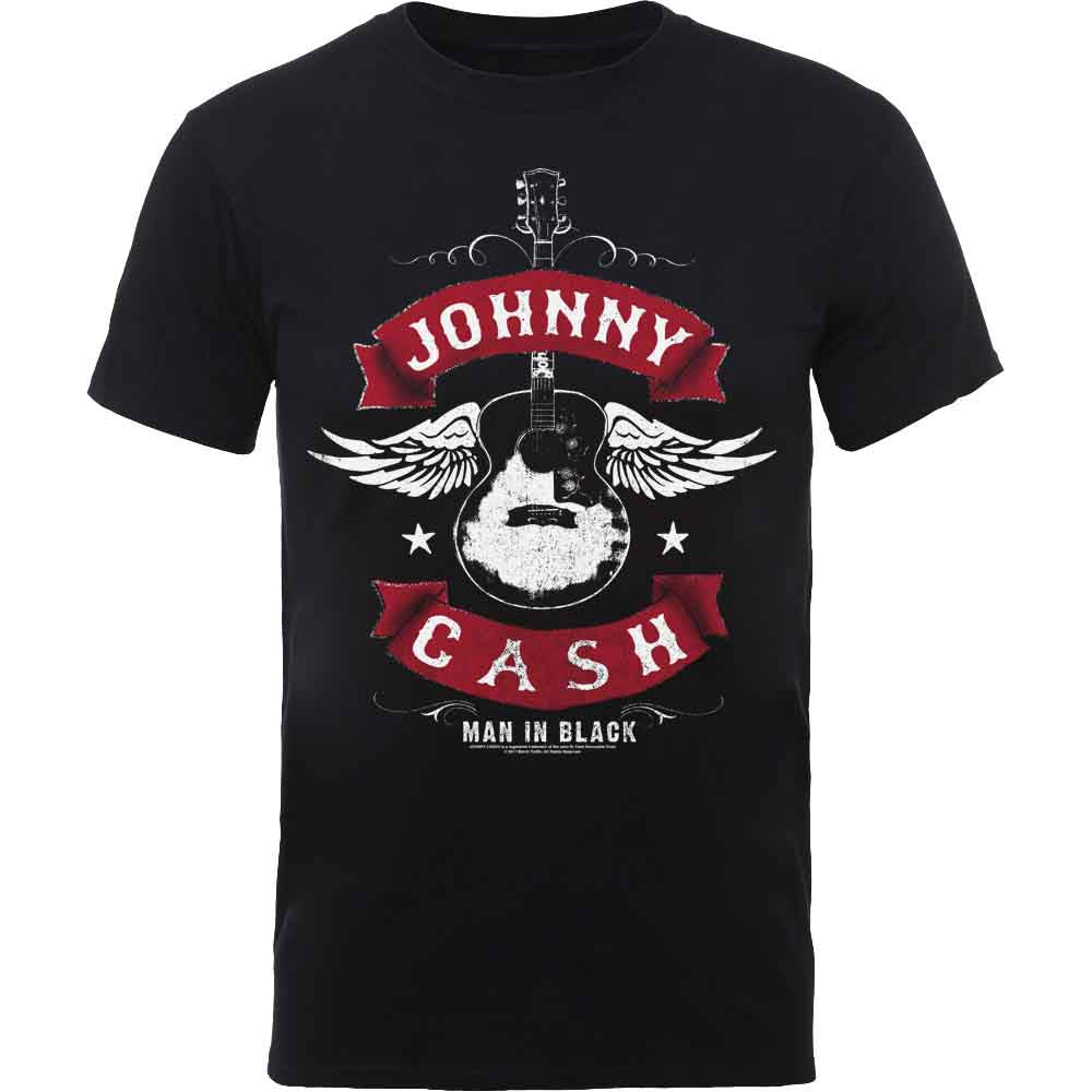 Johnny Cash | Winged Guitar - T-Shirt Black