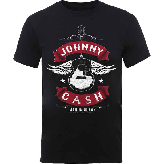 Johnny Cash | Winged Guitar - T-Shirt Black