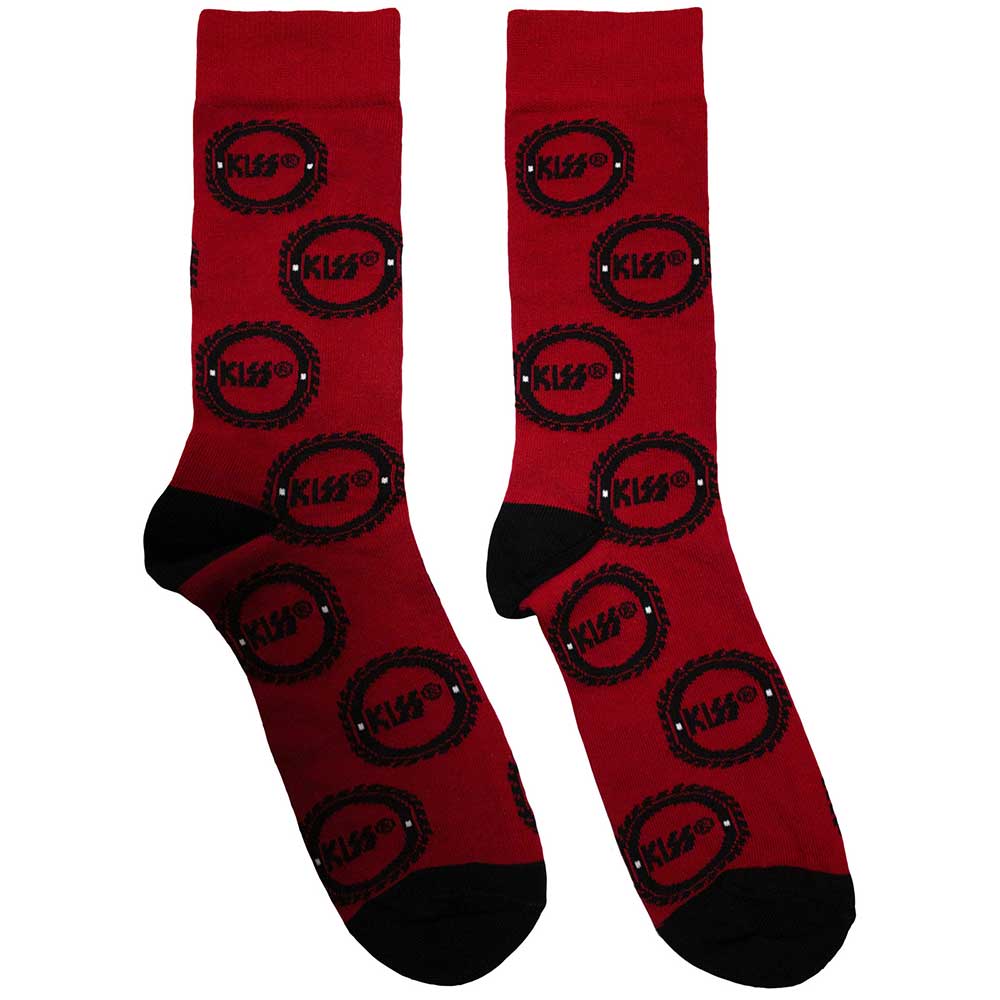 Kiss | Buzzsaw Logo Pattern - Red