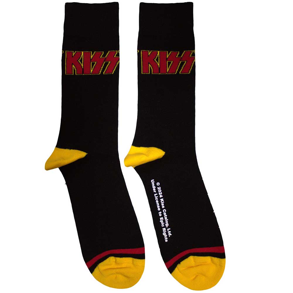 Kiss | Red Logo Single Stripe - Black