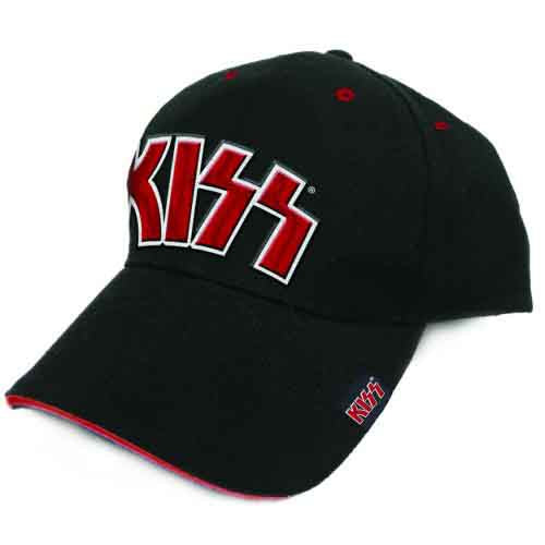 Kiss | Red on White Logo - Hat Black