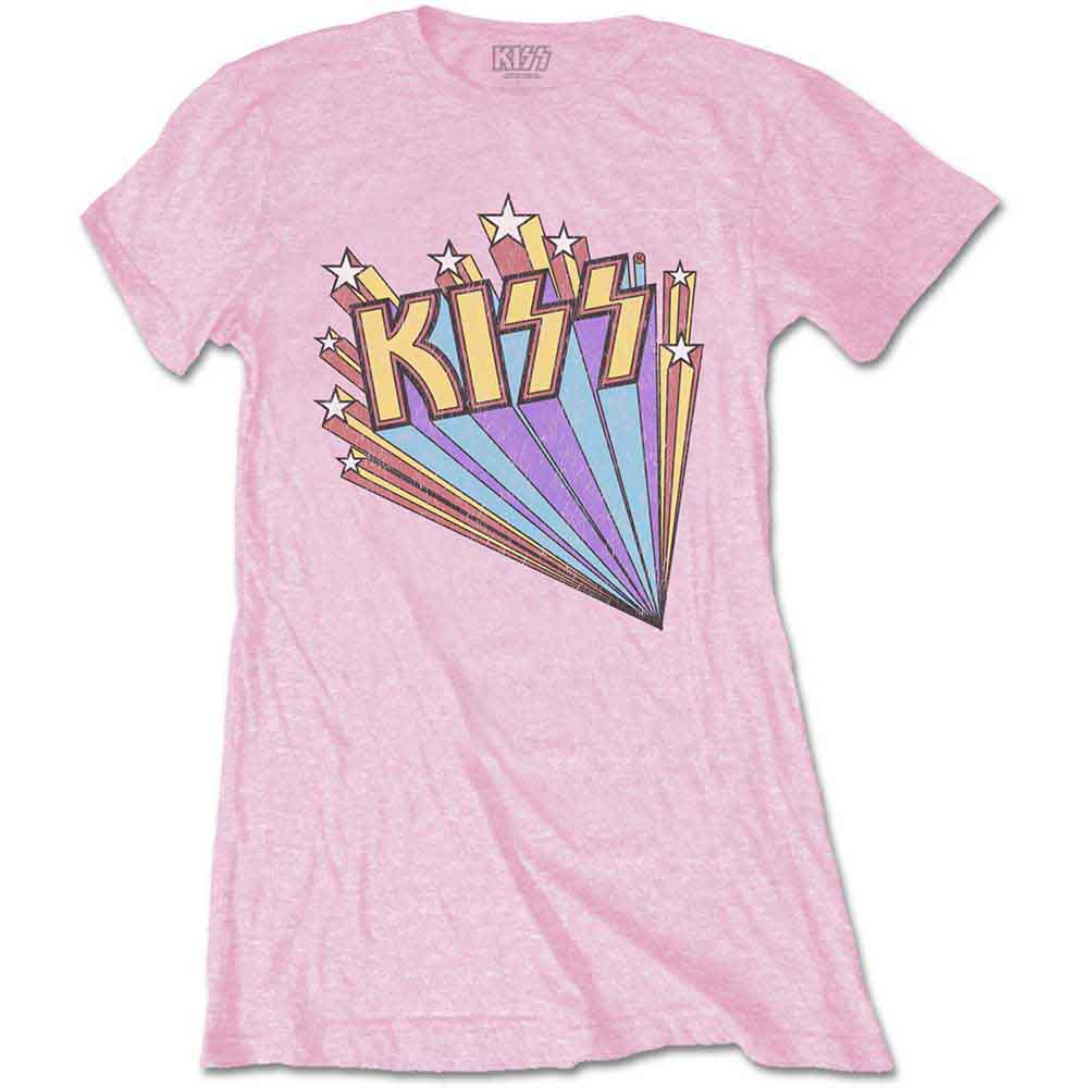 Kiss | Stars - T-Shirt Pink