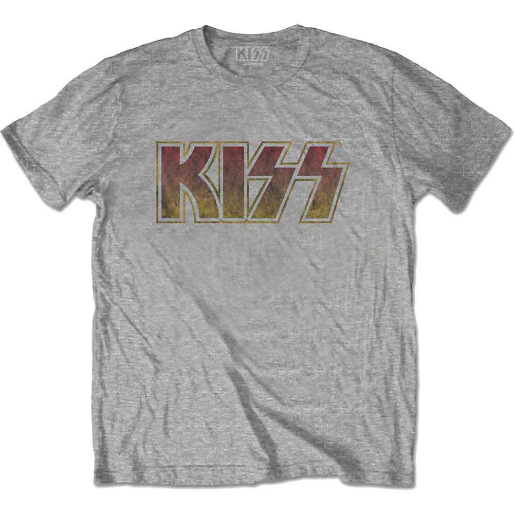 Kiss | Vintage Classic Logo - T-Shirt Grey