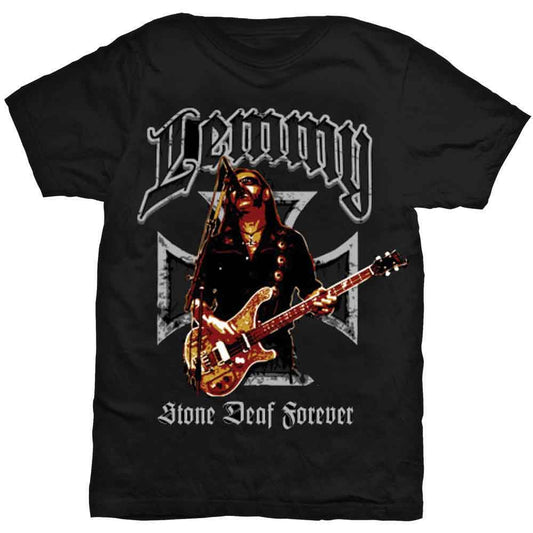 Lemmy | Iron Cross Stone Deaf Forever - T-Shirt Black