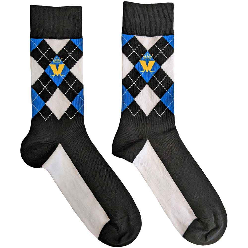Madness | Crown & M Blue Diamond - Socks Black